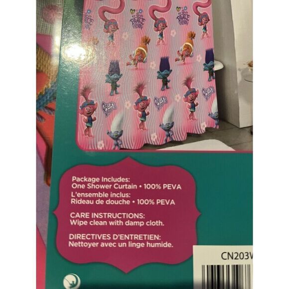 Trolls Shower Curtain Peace The Move PEVA Shower Curtain - Picture 5 of 5